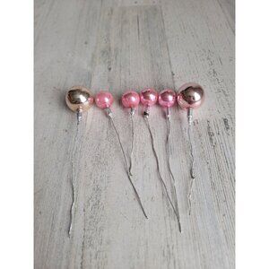 Vintage Mercury pink ball branch pick ornament glass Xmas